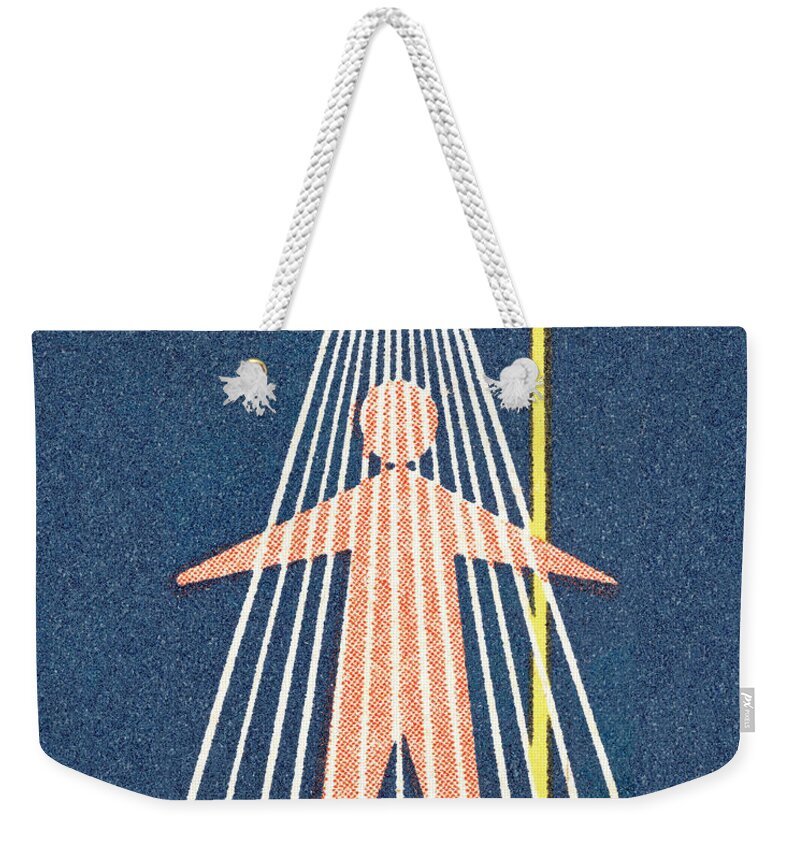Bath Weekender Tote Bag featuring the drawing Person in the shower by CSA Images