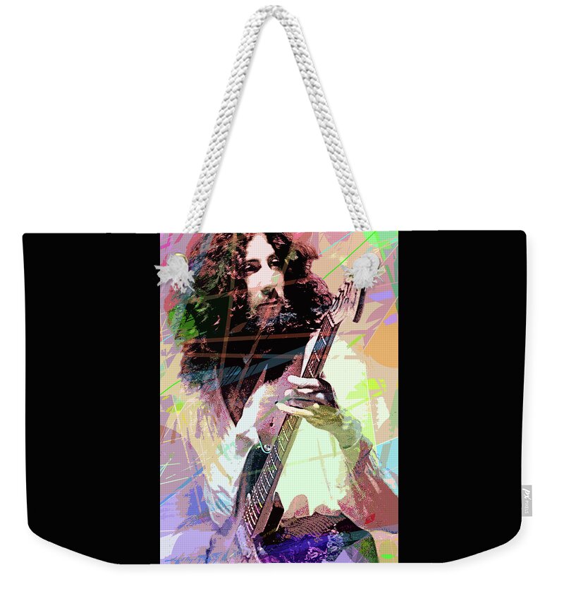 Peter Green Weekender Tote Bag featuring the painting Peter Green Blues by David Lloyd Glover