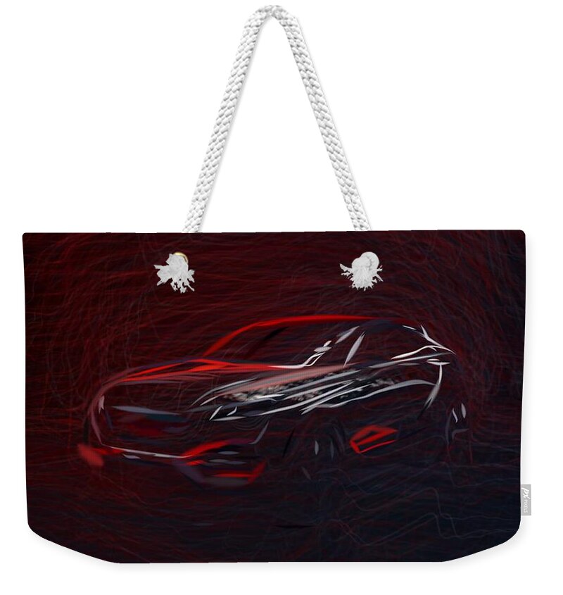 Peugeot Weekender Tote Bag featuring the digital art Peugeot Quartz Drawing by CarsToon Concept