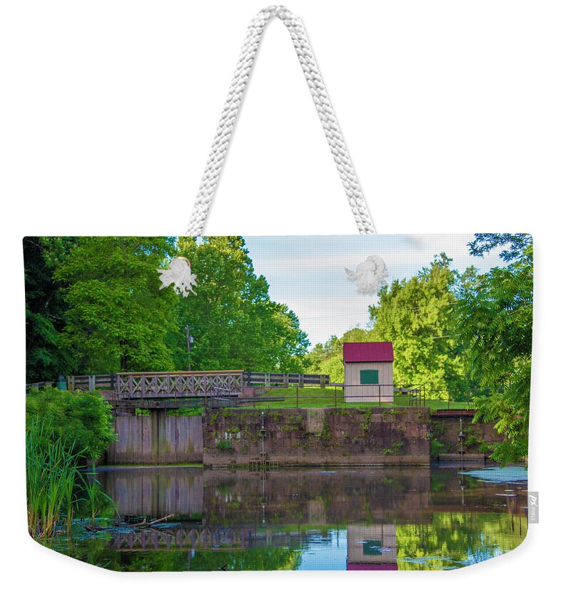 Phoenixville Weekender Tote Bag featuring the photograph Phoenixville - Mont Clare - Lock 60 by Bill Cannon