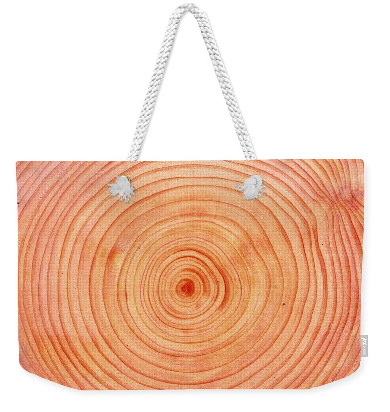 Wood Weekender Tote Bag featuring the photograph Photography Of Annual Rings Of Japanese by Daj
