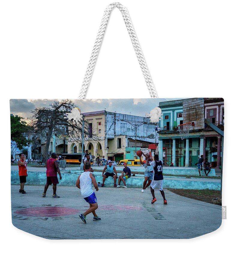 Havana Cuba Weekender Tote Bag featuring the photograph Pick Up Basketball by Tom Singleton