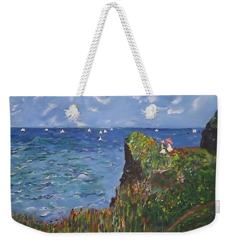 Acrylic Weekender Tote Bag featuring the painting Picnic on the Edge by Denise Morgan