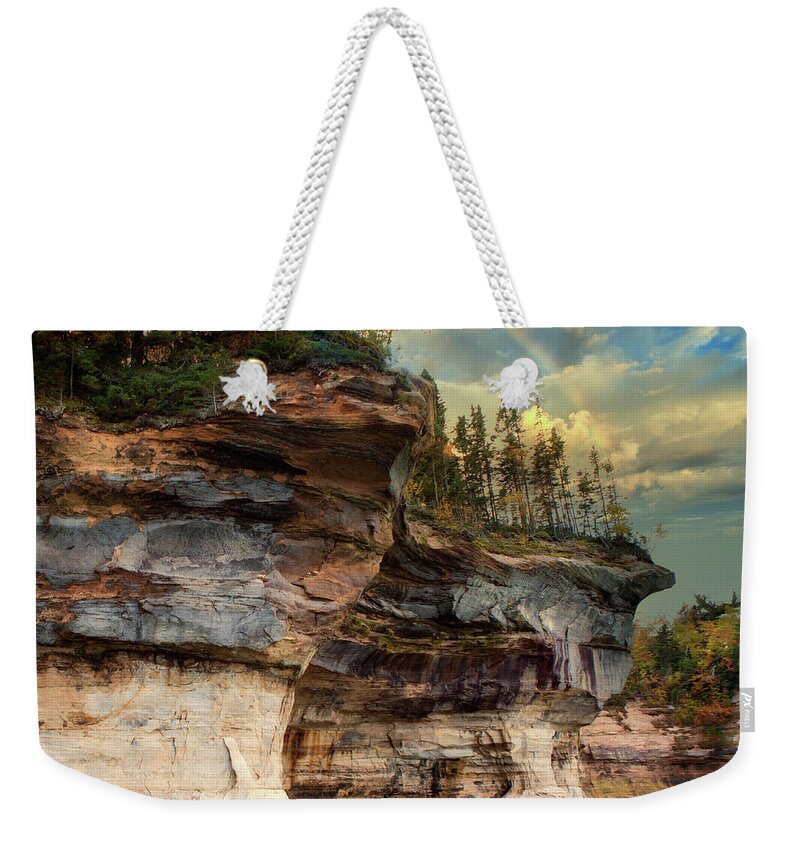 Evie Weekender Tote Bag featuring the photograph Pictured Rocks Michigan by Evie Carrier