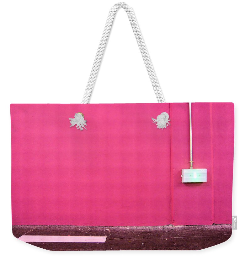 Empty Weekender Tote Bag featuring the photograph Pink Wall Mur Rose by Stéfan Le Dû