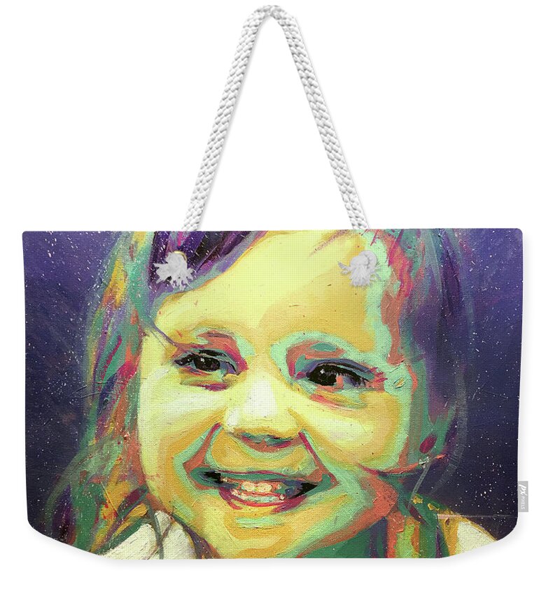 Little Girl Weekender Tote Bag featuring the painting Piper by Steve Gamba