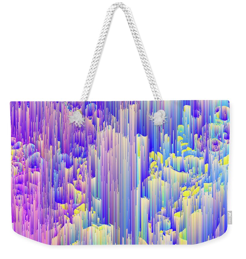 Glitch Weekender Tote Bag featuring the digital art Pixie Forest by Jennifer Walsh