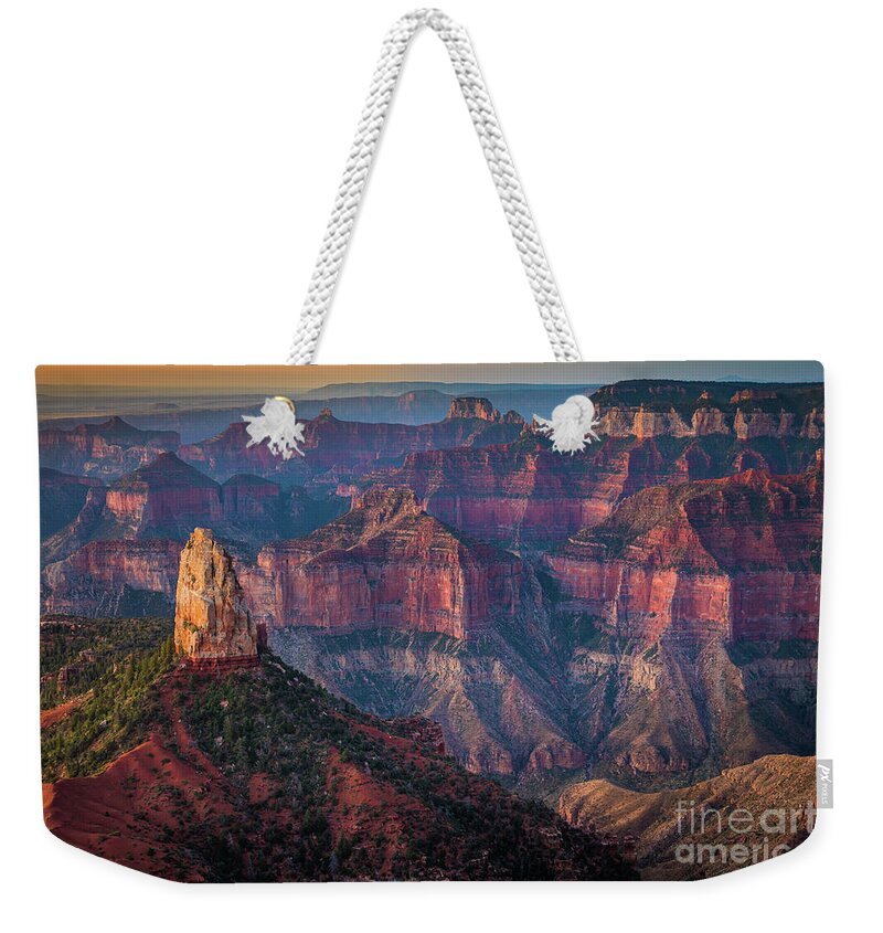 America Weekender Tote Bag featuring the photograph Point Imperial Glow by Inge Johnsson