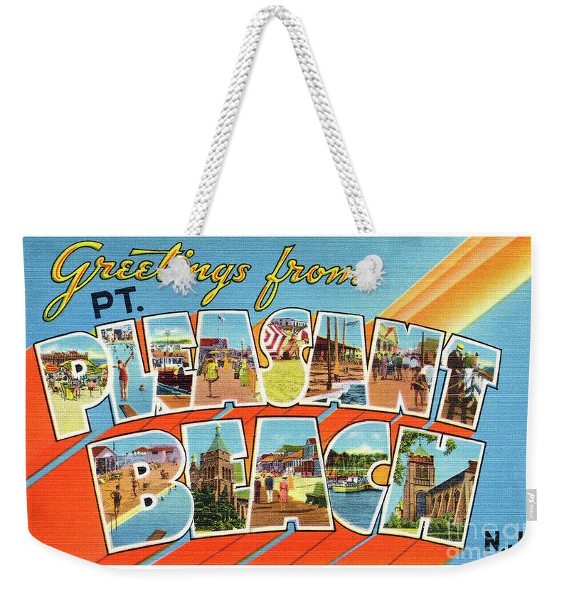 Point Weekender Tote Bag featuring the photograph Point Pleasant Beach Greetings by Mark Miller