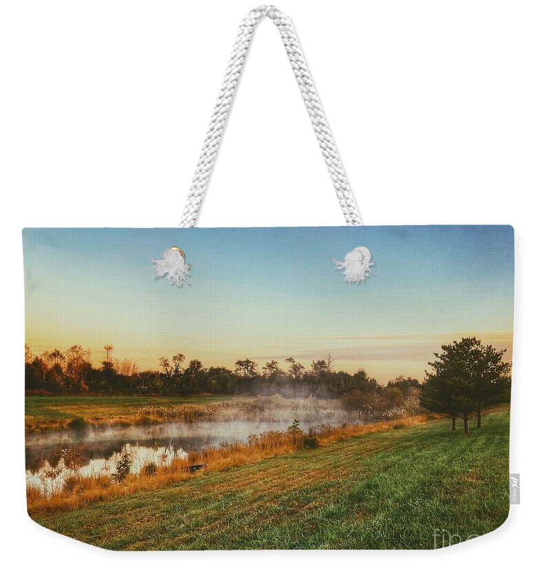Water Weekender Tote Bag featuring the photograph Pond in Fall by Jon Munson II