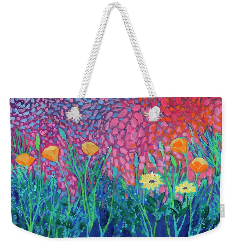 Poppy Weekender Tote Bag featuring the painting Poppies at Twilight by Jennifer Lommers