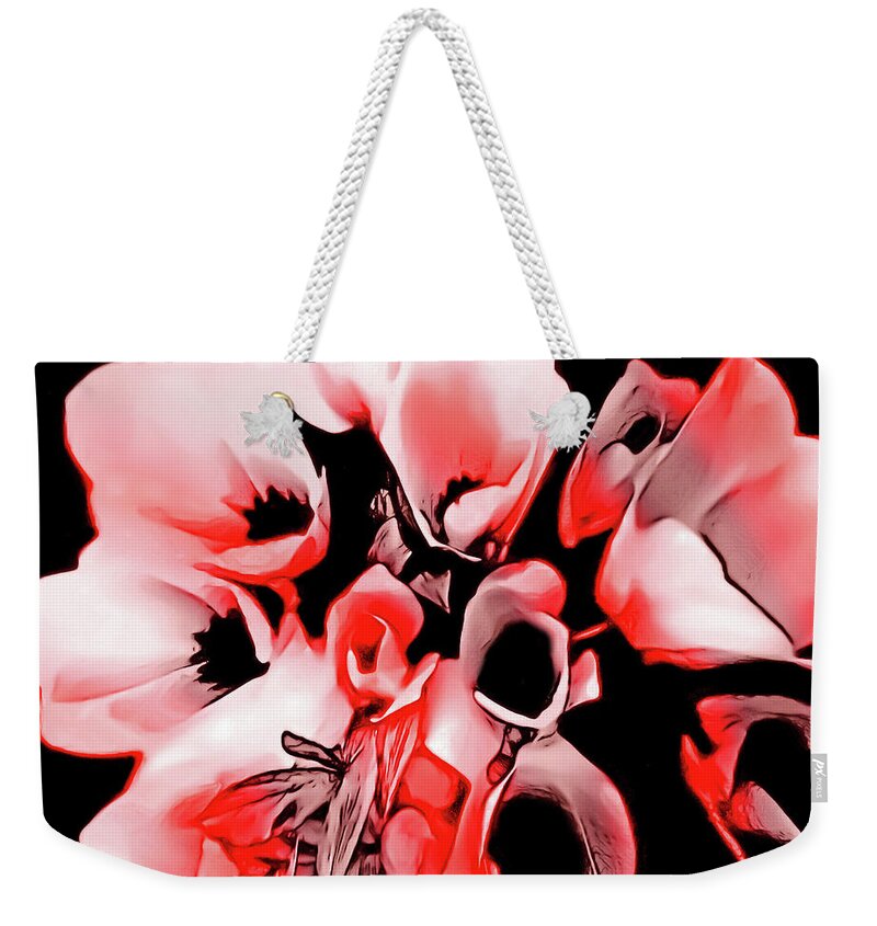 Flowers Weekender Tote Bag featuring the digital art Poppies Bouquet by Eddie Eastwood
