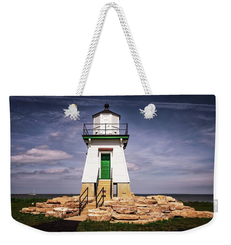Ohio Weekender Tote Bag featuring the photograph Port Clinton Lighthouse by Framing Places