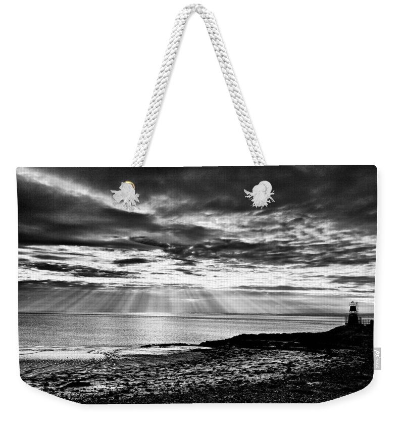 Sea Scapes Weekender Tote Bag featuring the photograph Portishead Lighthouse by Mark Egerton