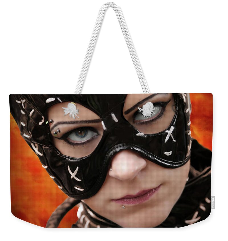 Cat Weekender Tote Bag featuring the photograph Portrait of an Cat Woman by Jon Volden