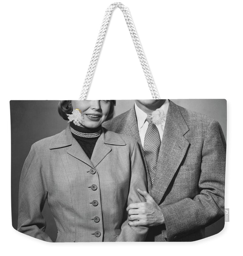 Heterosexual Couple Weekender Tote Bag featuring the photograph Portrait Of Couple by George Marks