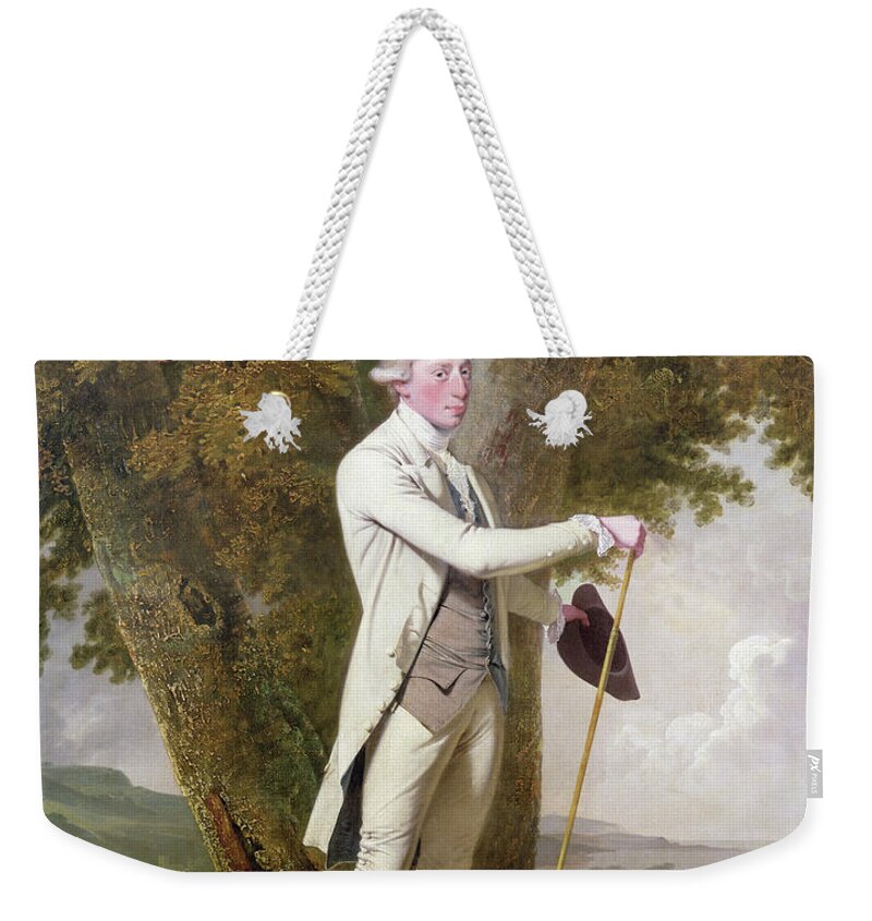 John Milnes Weekender Tote Bag featuring the painting Portrait Of John Milnes, 12th Duke Of St Albans by Joseph Wright Of Derby