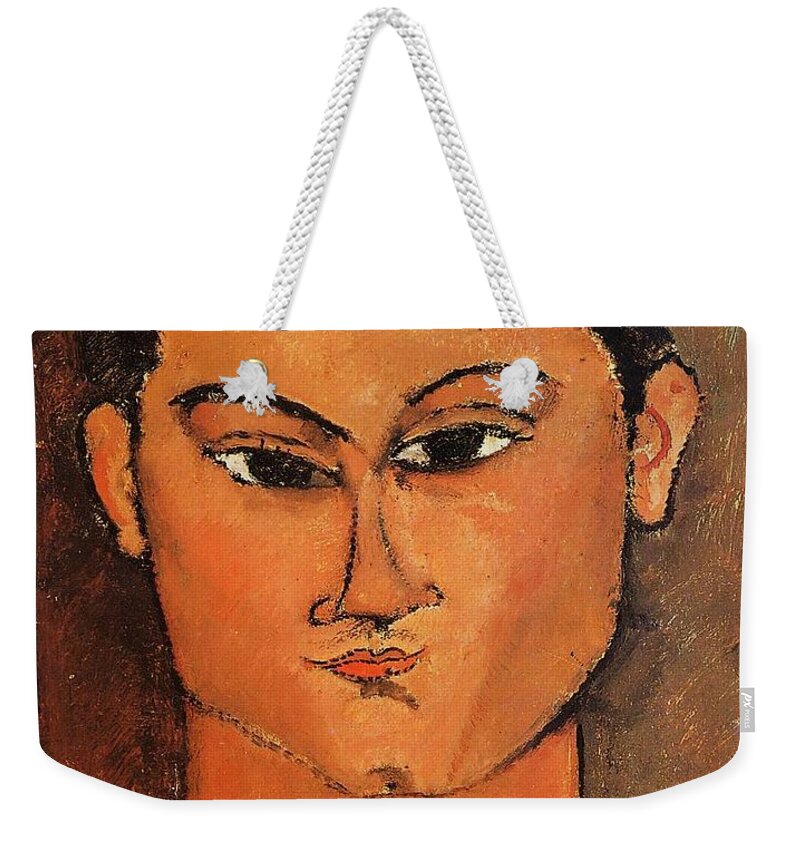 Portrait of Moise Kisling - 1915 - Pinacoteca di Brera - Milan - Painting -  oil on canvas Weekender Tote Bag by Modigliani Amedeo - Pixels