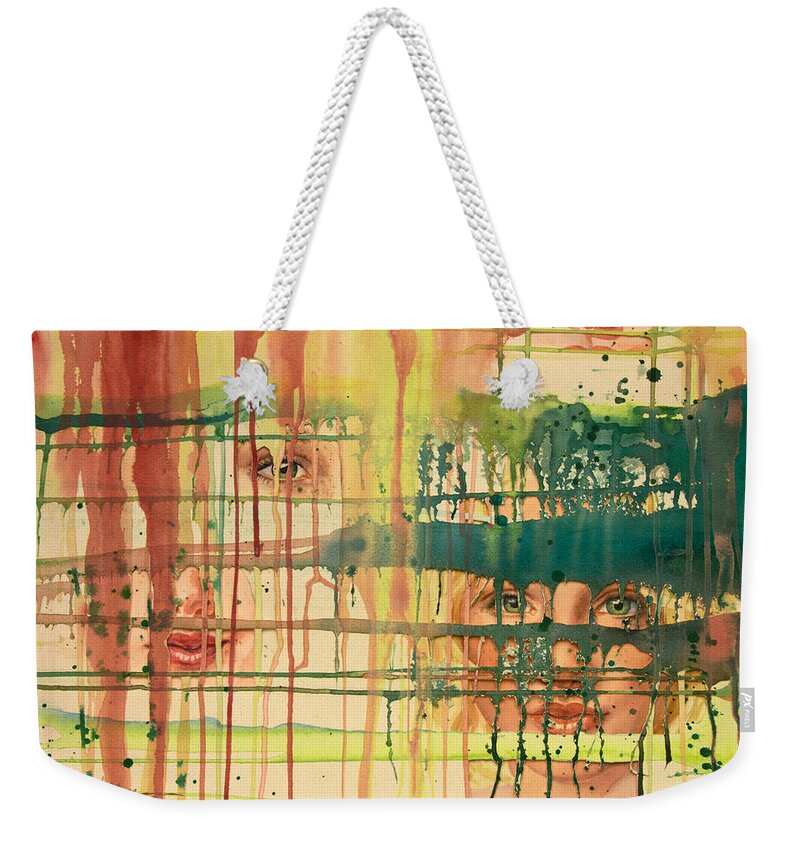 Portrait Weekender Tote Bag featuring the painting Poured Over by Heidi E Nelson