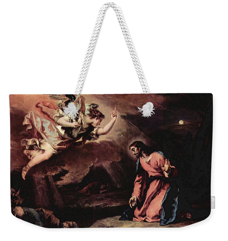 Sebastiano Ricci Weekender Tote Bag featuring the painting Prayer of Christ on the Mount of Olives by Sebastiano Ricci
