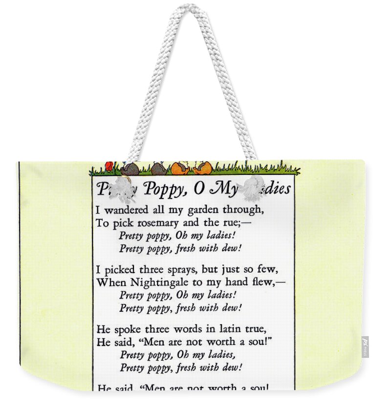 Girls Weekender Tote Bag featuring the painting Pretty Poppy, O My Ladies by Petersham
