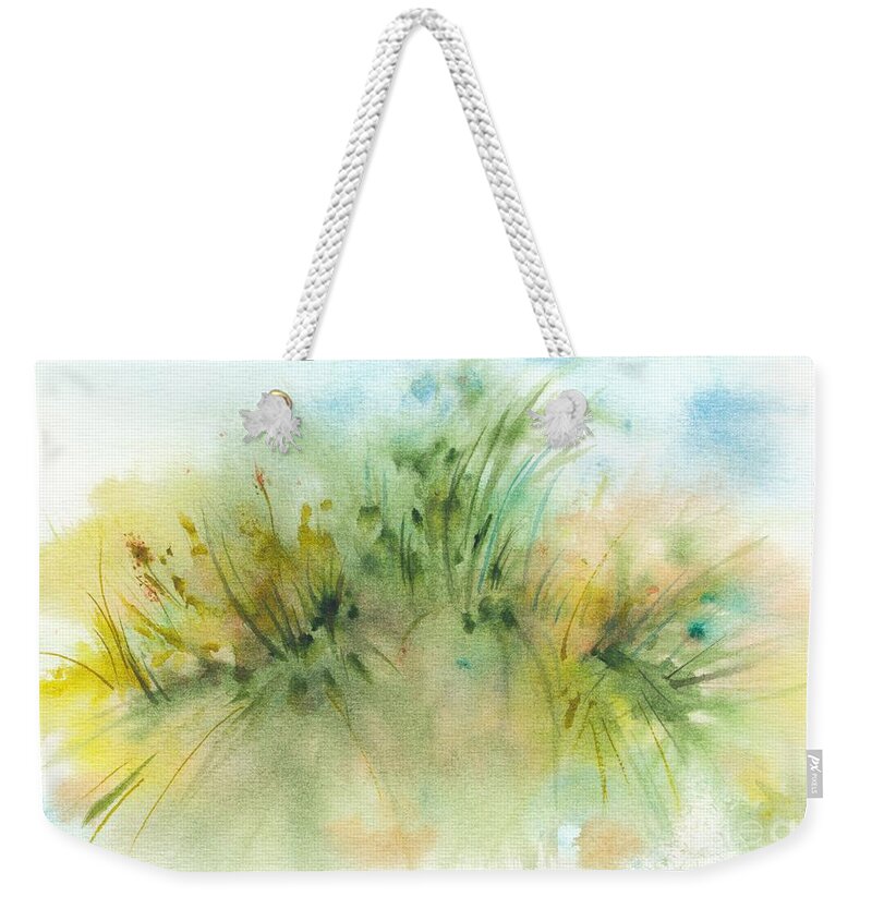 Original Art Weekender Tote Bag featuring the painting Promise of Sunshine by Ivana Westin