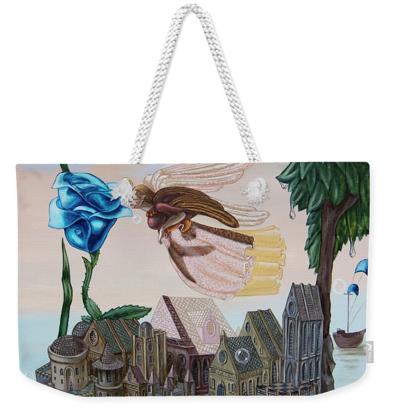 Painting Weekender Tote Bag featuring the painting Prophetic Dream of Theodore Herzl by Victor Molev