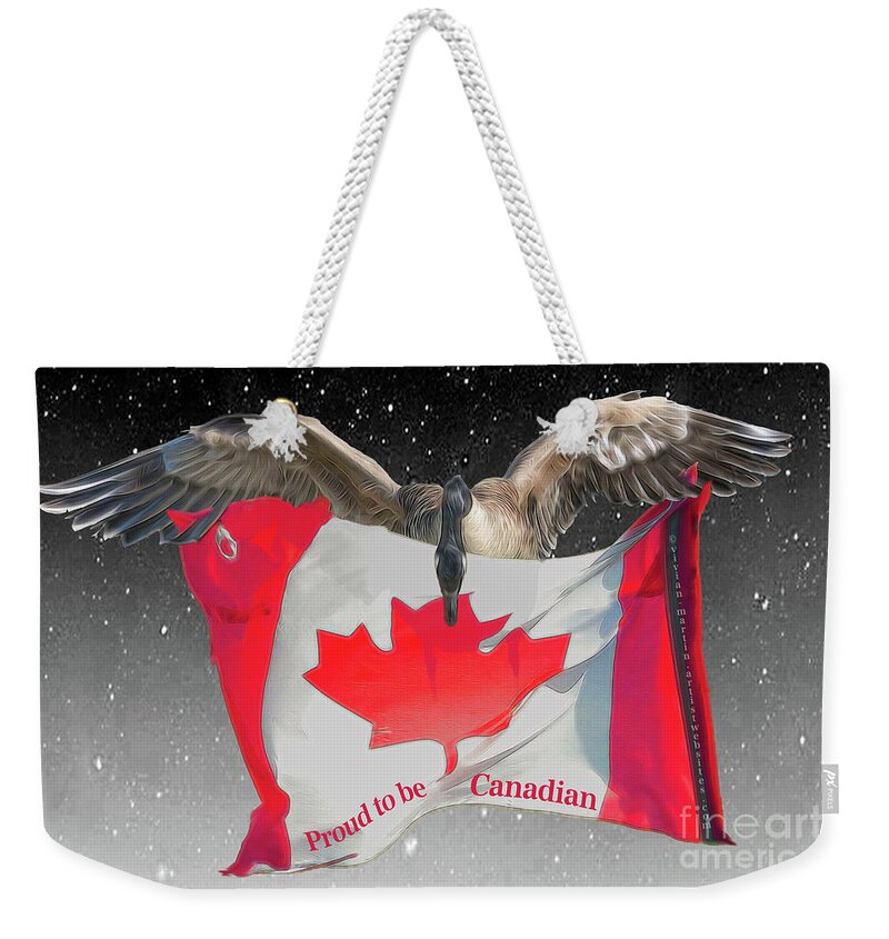 Flag Weekender Tote Bag featuring the photograph Proud To Be Canadian by Vivian Martin