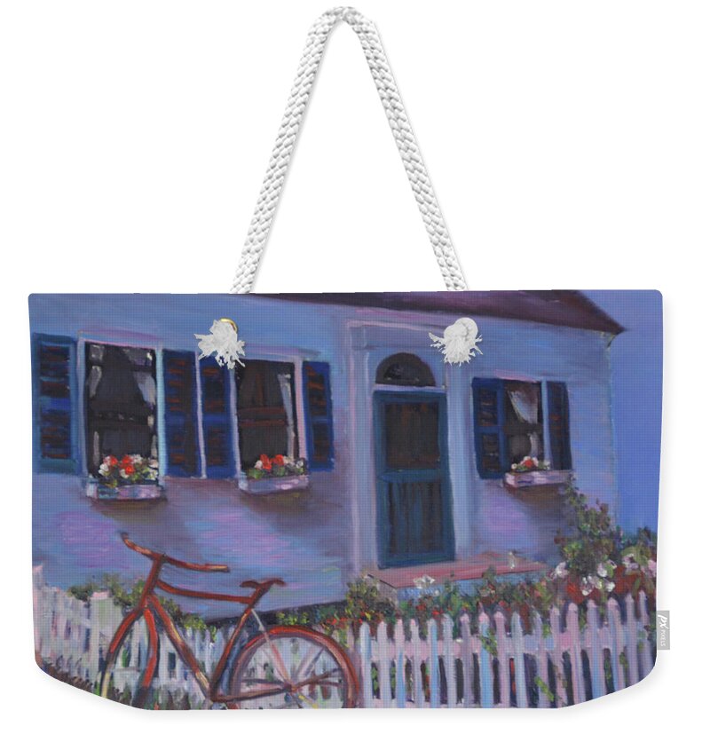 Provincetown Cottage Weekender Tote Bag featuring the painting Provincetown Cottage by Beth Riso