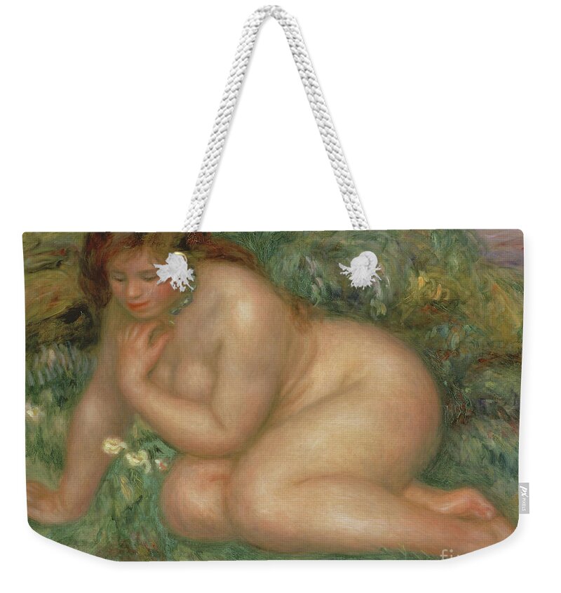Psyche Weekender Tote Bag featuring the painting Psyche, circa 1910 by Pierre Auguste Renoir