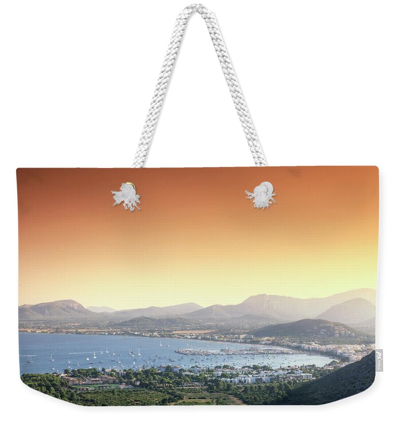 Water's Edge Weekender Tote Bag featuring the photograph Puerto Pollenca Bay, Mallorca by Michele Falzone