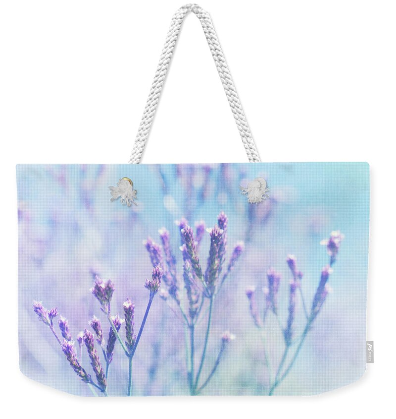 Purple Weekender Tote Bag featuring the photograph Purple Flowers by Jill Ferry