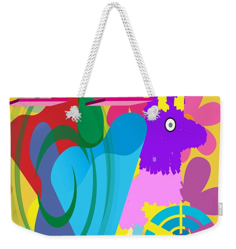  Weekender Tote Bag featuring the digital art Purple Horse Power by Gena Livings