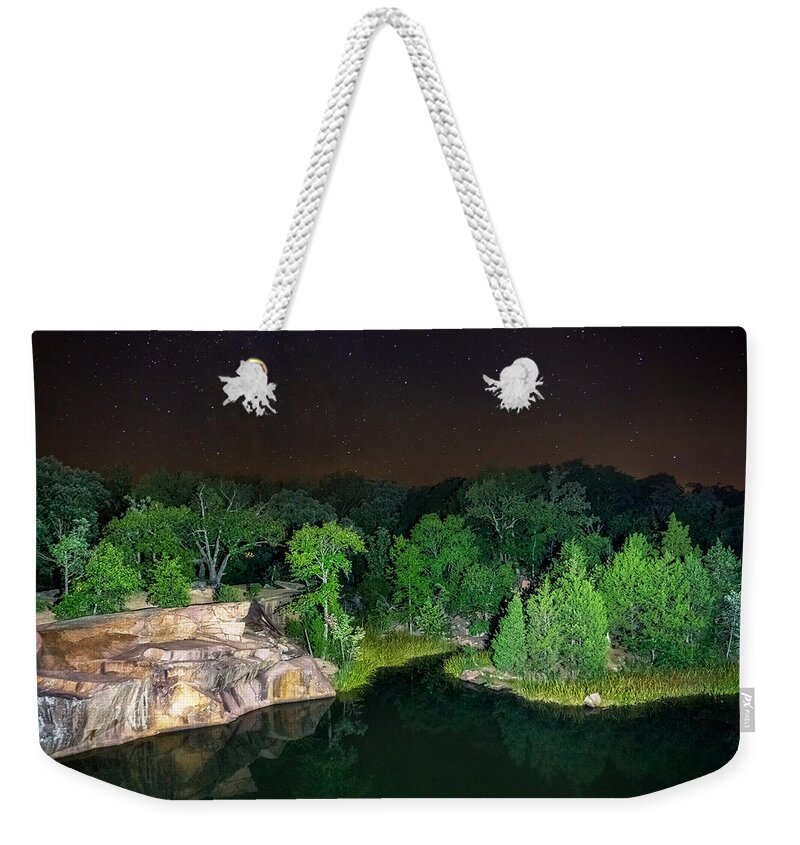St Louis Weekender Tote Bag featuring the photograph Quarry at Night by Amanda Jones