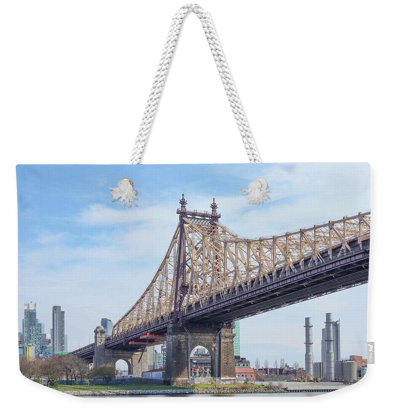 Queensboro Bridge Weekender Tote Bag featuring the photograph Queensboro Bridge by Cate Franklyn