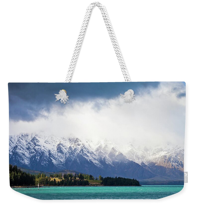 Scenics Weekender Tote Bag featuring the photograph Queenstown Mountain Range, New Zealand by Enjoynz