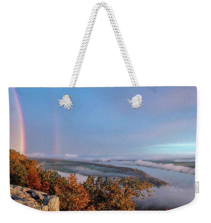 Petit Jean Weekender Tote Bag featuring the photograph Rainbow Morn by James Barber