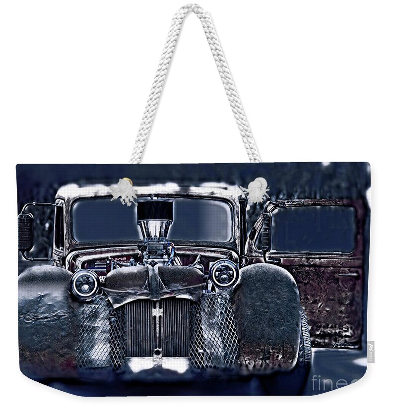 Cars Weekender Tote Bag featuring the mixed media Rat-Rod by DB Hayes