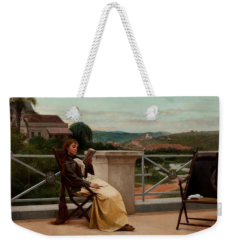 19th Century Art Weekender Tote Bag featuring the painting Reading by Almeida Junior
