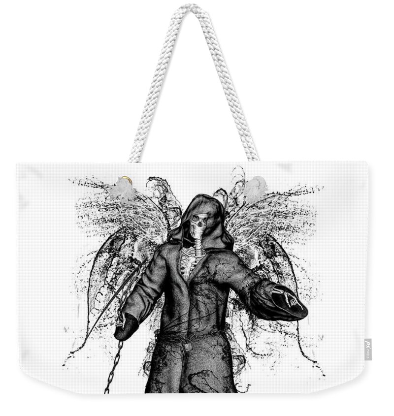 Reaper Weekender Tote Bag featuring the mixed media Reaper by Bob Orsillo