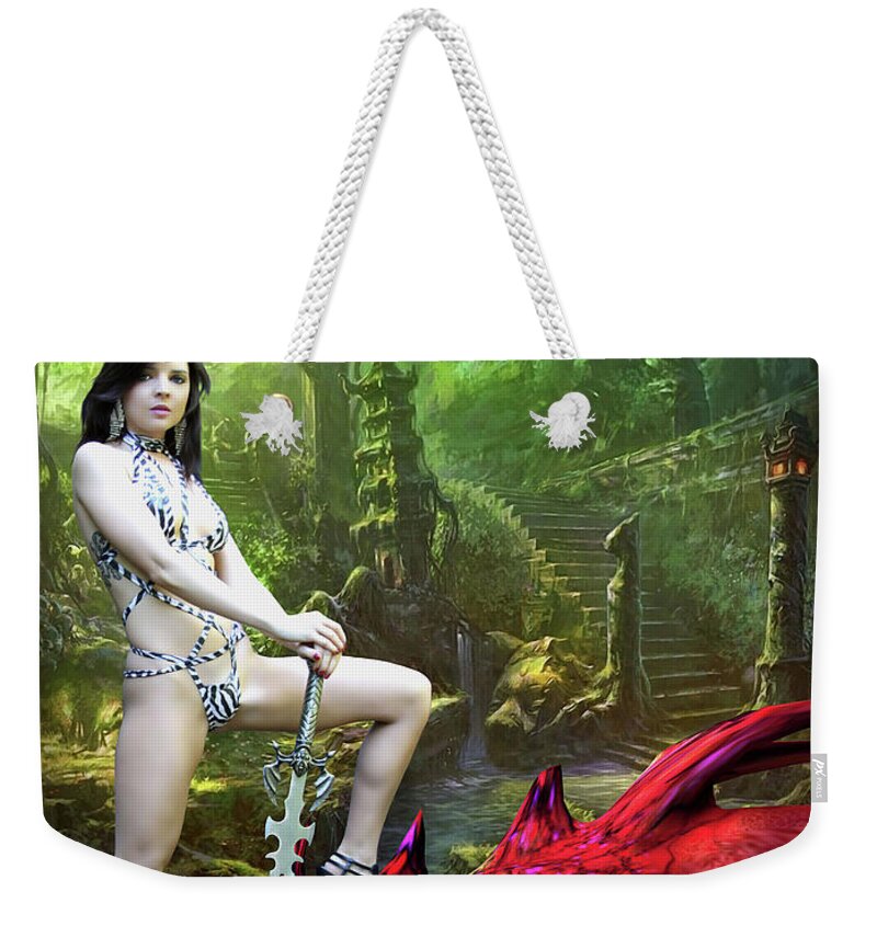 Fantasy Weekender Tote Bag featuring the photograph Rebel Dragon Slayer by Jon Volden
