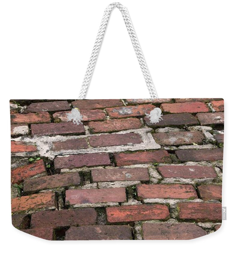 Brick Weekender Tote Bag featuring the photograph Red Brick Road by T Lynn Dodsworth