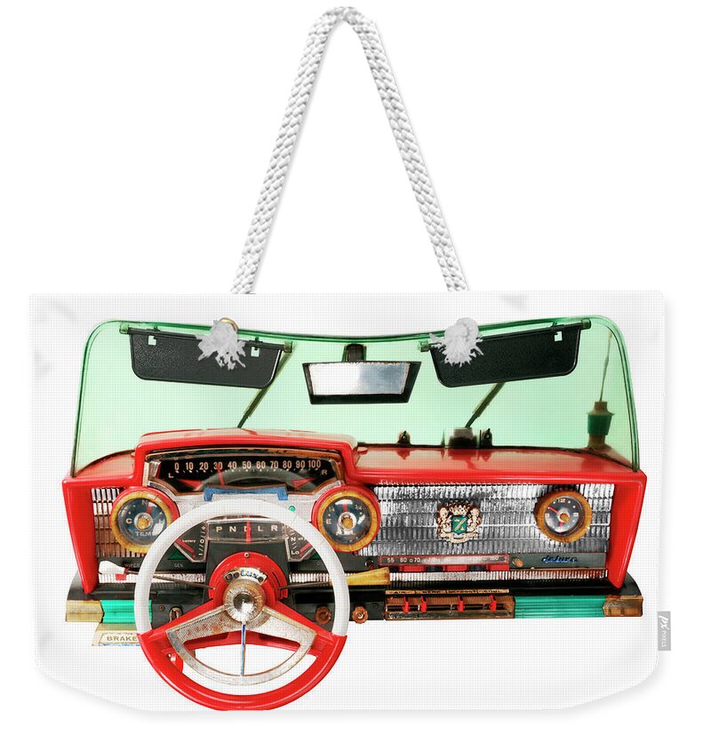 Auto Weekender Tote Bag featuring the drawing Red Car Dashboard by CSA Images