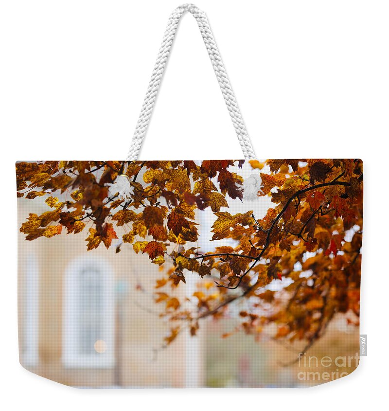 Colonial Williamsburg Weekender Tote Bag featuring the photograph Red Foliage by Rachel Morrison