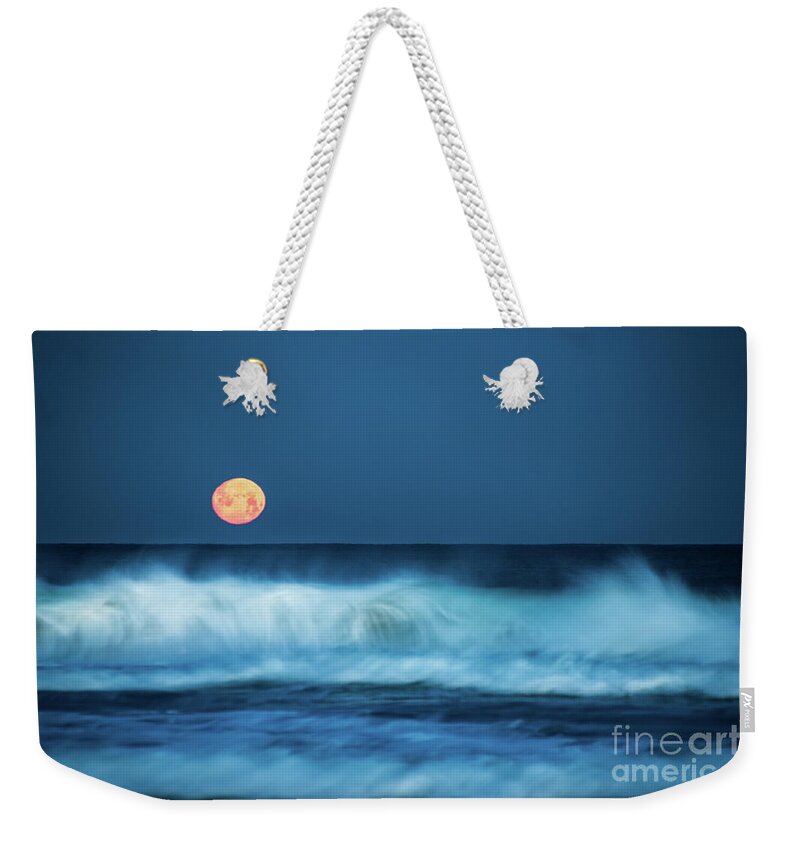 Moon Weekender Tote Bag featuring the photograph Red Moon by Hannes Cmarits