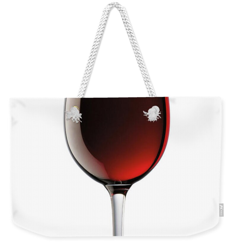 White Background Weekender Tote Bag featuring the photograph Red Wine by Didyk