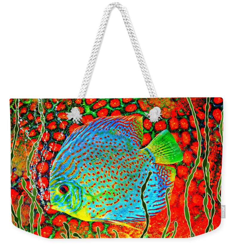 Discus Fish Weekender Tote Bag featuring the photograph Discus Fish by Sandra Selle Rodriguez