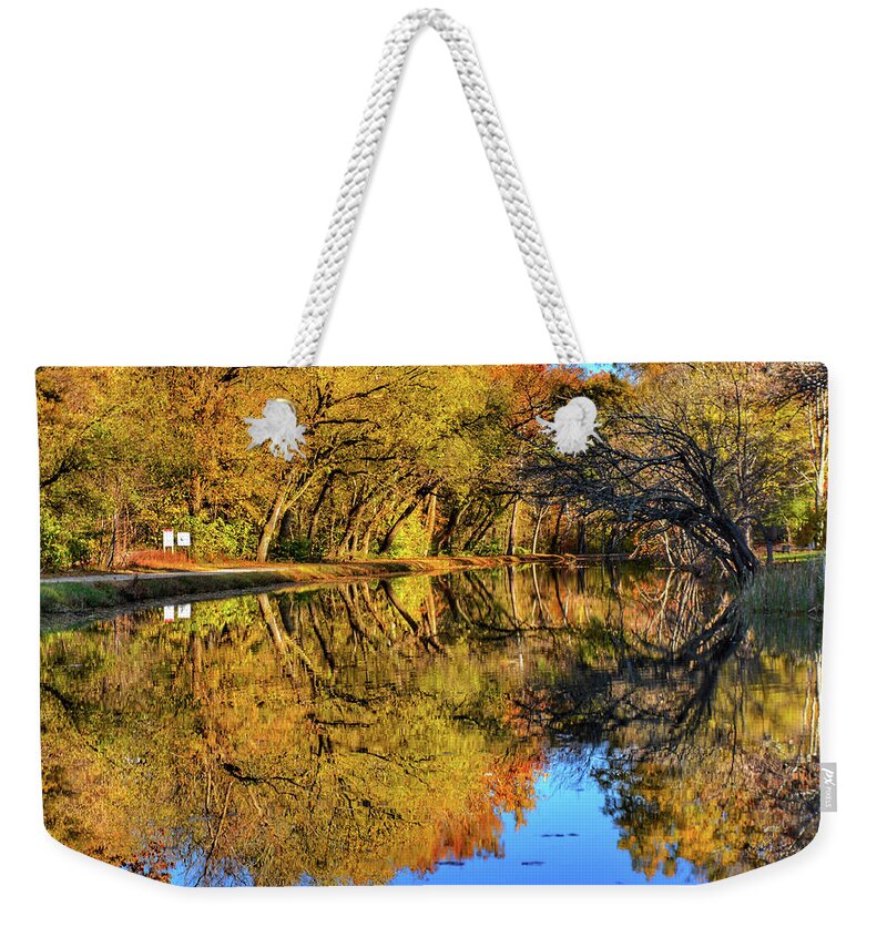 Autumn Weekender Tote Bag featuring the photograph Reflections of Autumn by Kathi Isserman