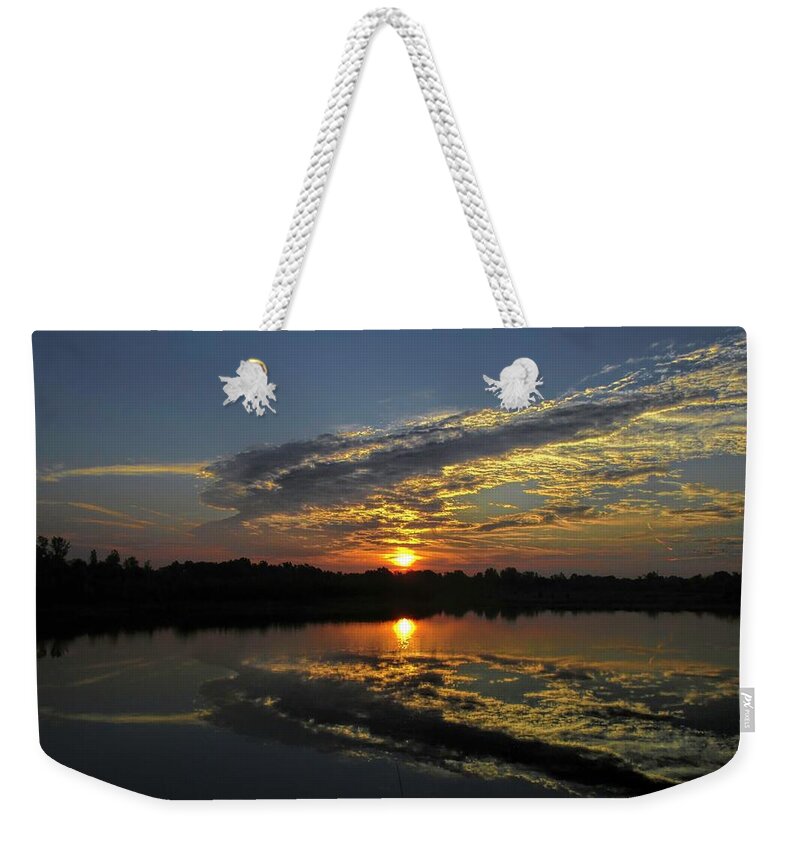  Weekender Tote Bag featuring the photograph Reflections of the Passing Day by Jack Wilson