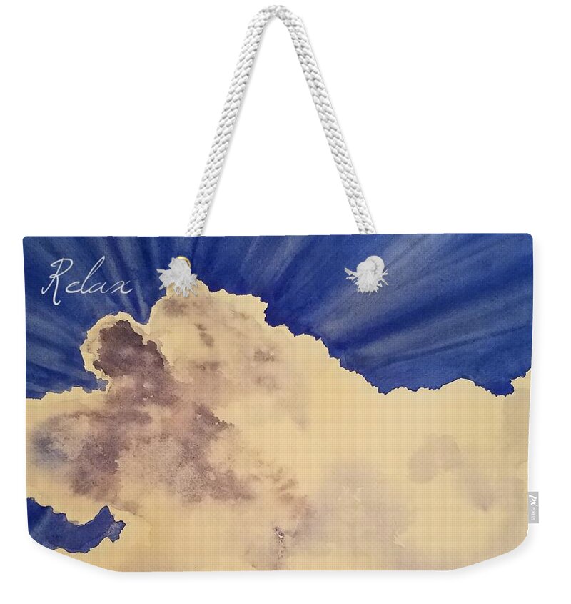 Mindfulness Weekender Tote Bag featuring the painting Relax by Lisa Debaets